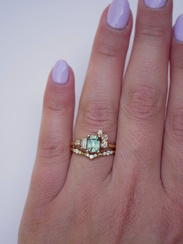 Teal Sapphire Balance Ring