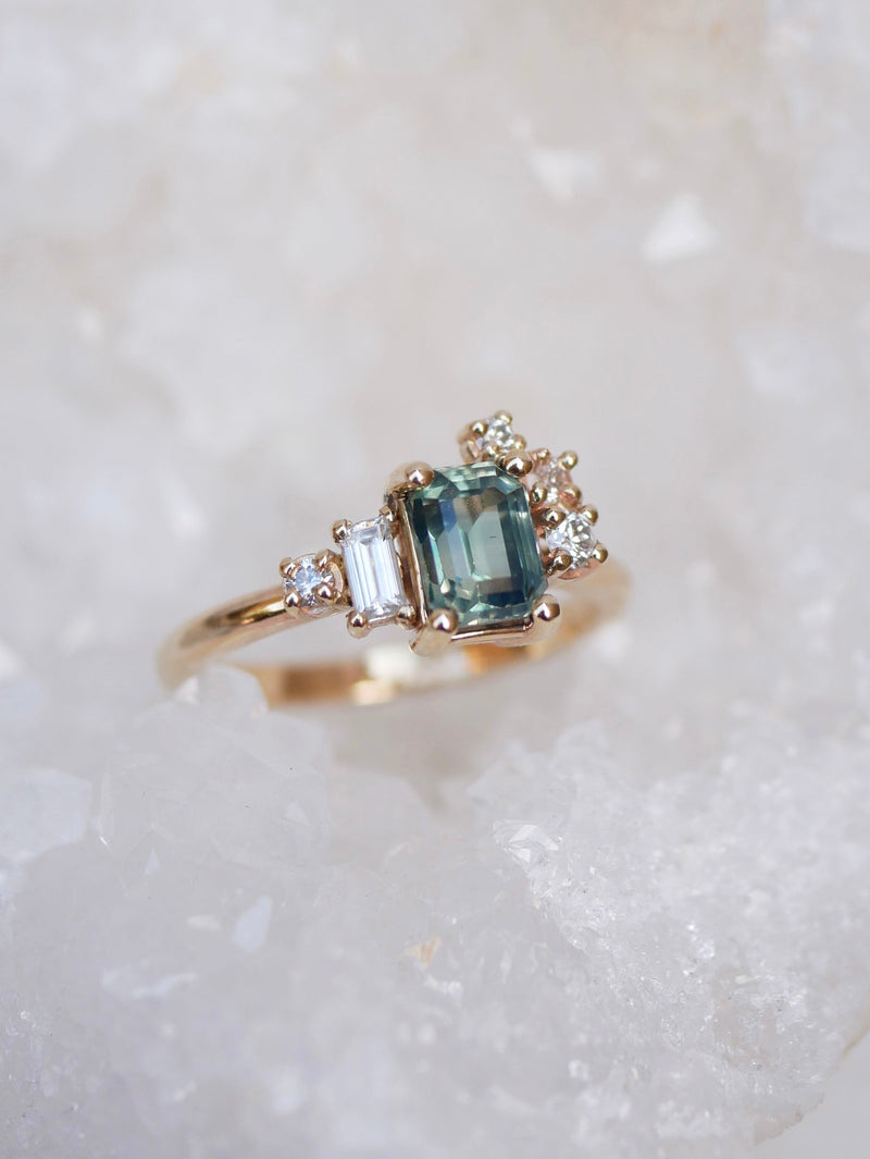 Teal Sapphire Balance Ring