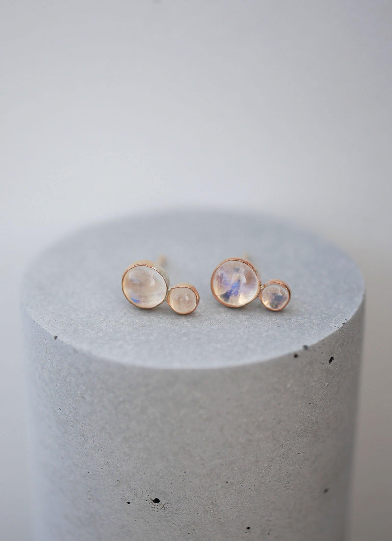 Double Moonstone Studs - Emily Warden Designs Site