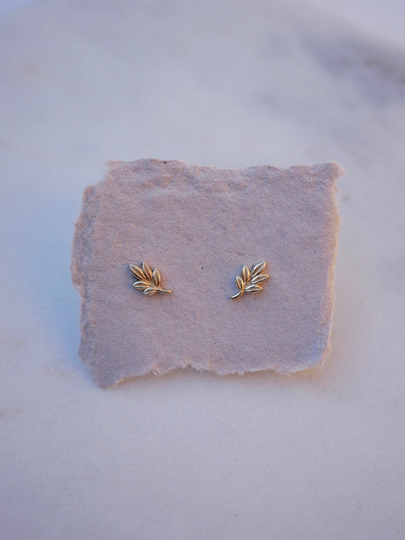 Golden Leaf Studs