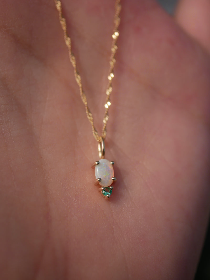 Opal & Emerald Pendant