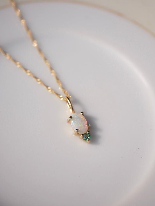 Opal & Emerald Pendant