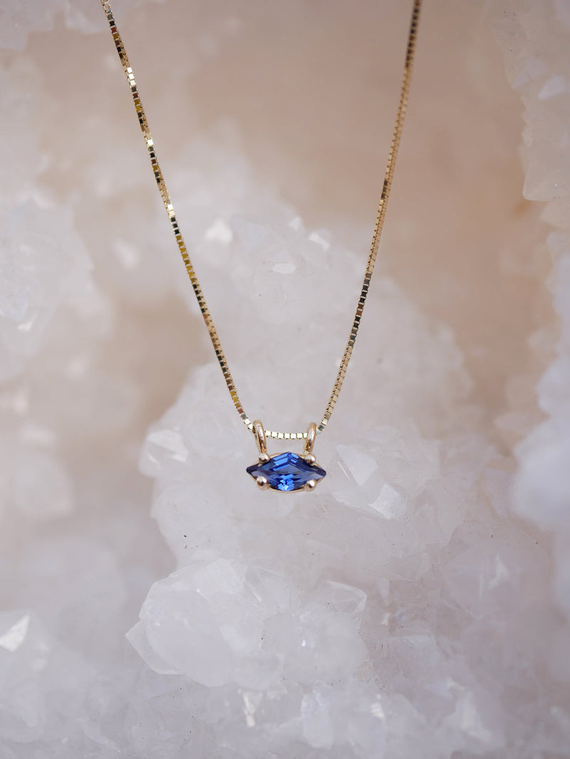 Blue Sapphire Kite Necklace