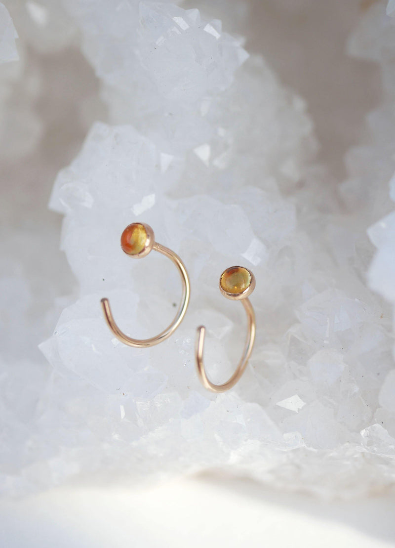 Citrine Hugger Hoops - Emily Warden Designs Site