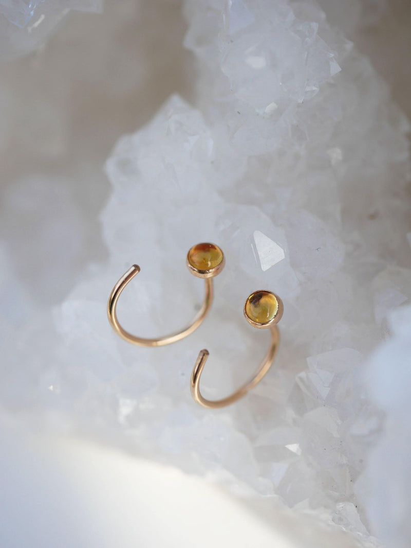 Citrine Hugger Hoops - Emily Warden Designs Site