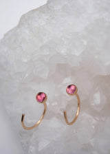 Pink Tourmaline Hugger Hoops - Emily Warden Designs Site