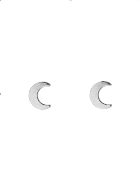 Silver Crescent Studs