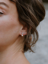 Opal & Peach Pearl Studs