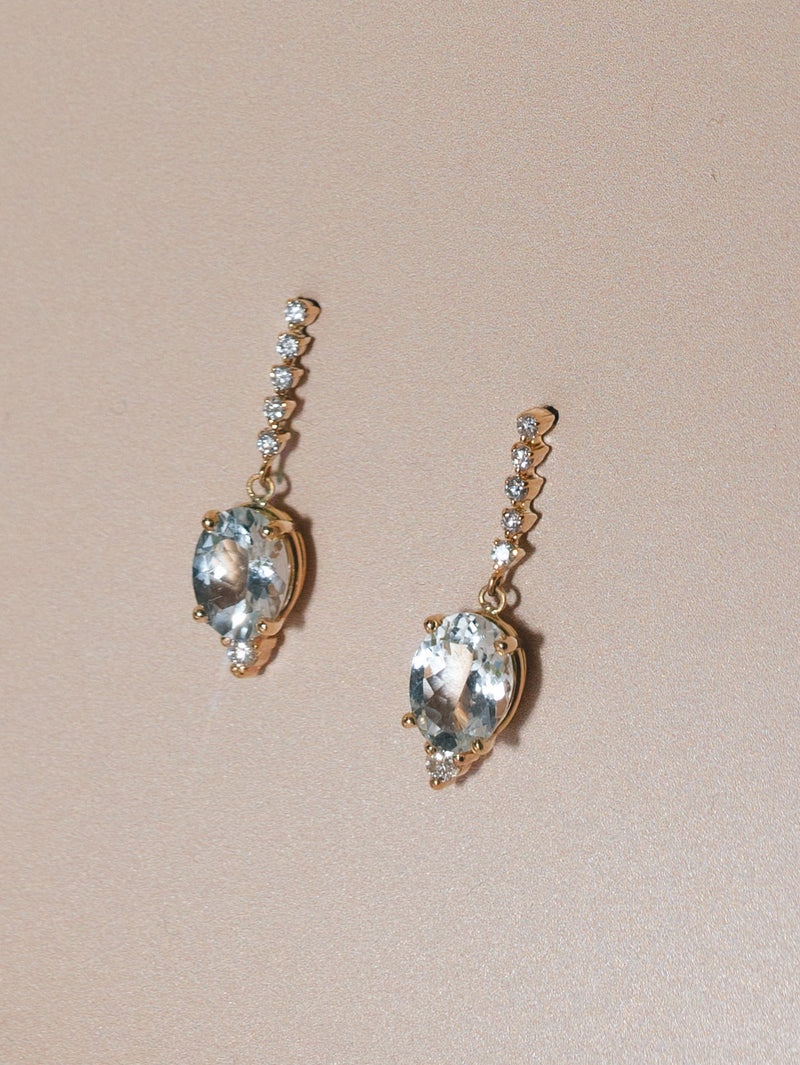 Aquamarine Tennis Earrings