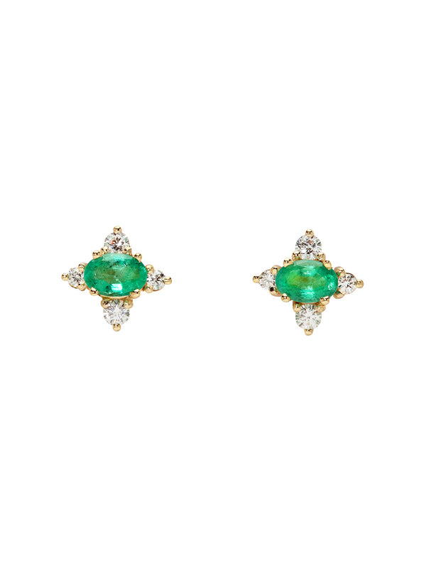 Baroque Emerald Studs
