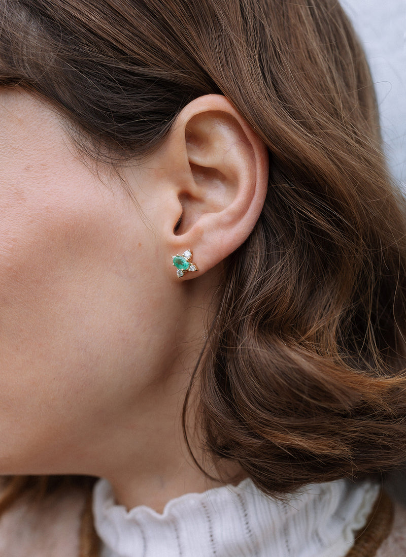 Baroque Emerald Studs