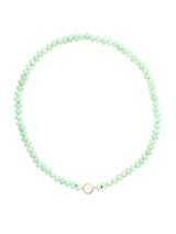 Beaded Charm Hoop Necklace: Light Green