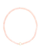 Beaded Charm Hoop Necklace: Rose Quartz