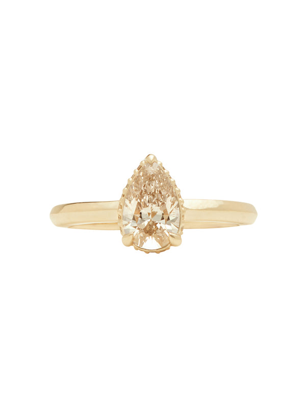 Pear Champagne Diamond Ring