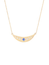 Blue Sapphire Arc Pendant