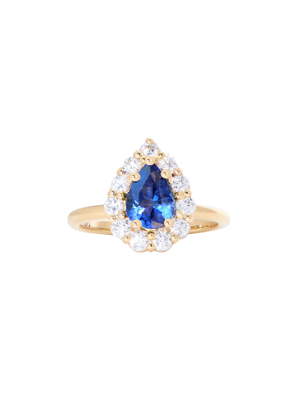 Pear Sapphire Diana Ring