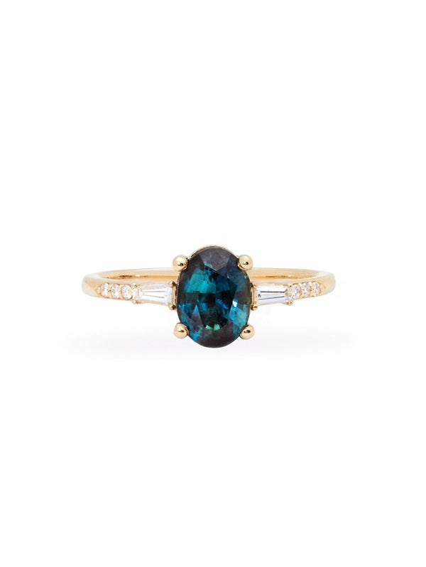 Blue Sapphire Prism Ring