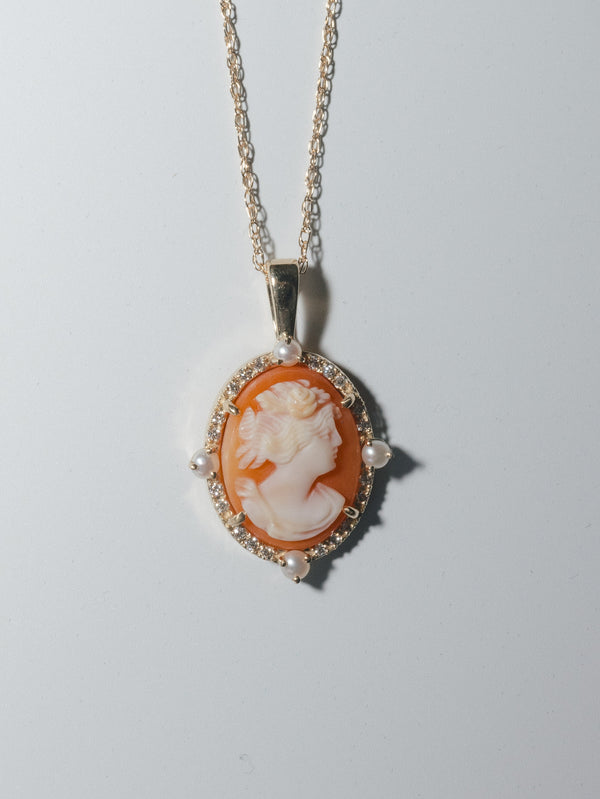 Antique Cameo with Pearls