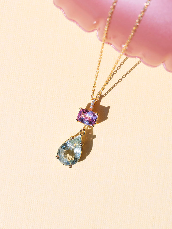 Cotton Candy Aquamarine Necklace