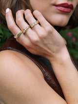 East West Diamond Signet Ring