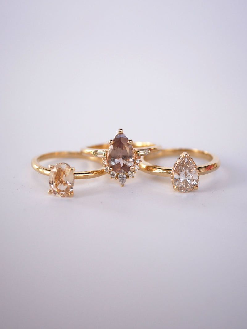 Pear Champagne Diamond Ring
