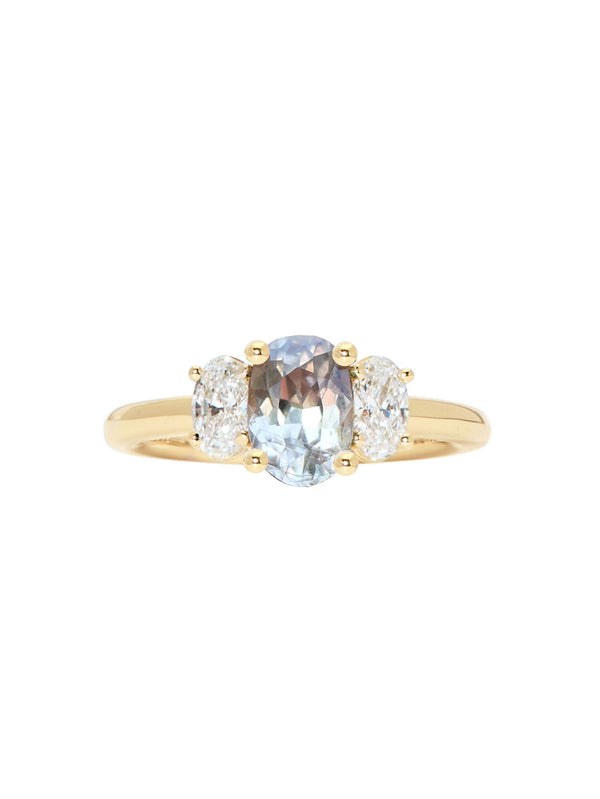 Champagne Sapphire Trilogy Ring
