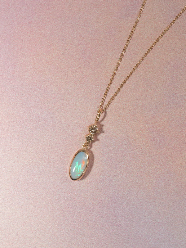 Champagne Diamond Opal Lariat