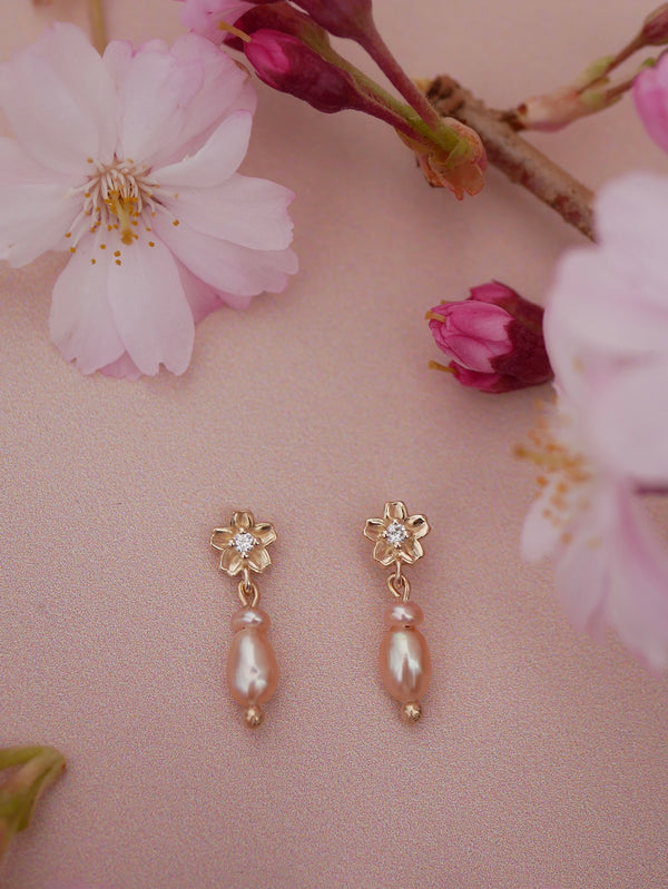 Diamond Cherry Blossom Studs