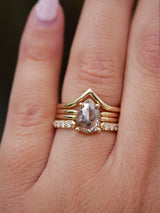 Salt & Pepper Pear Diamond Ring