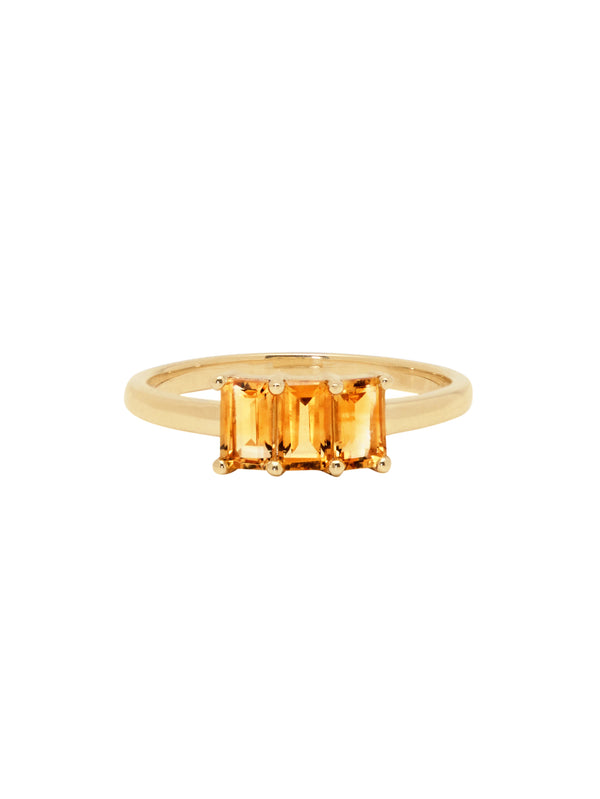 Citrine Triptych Ring