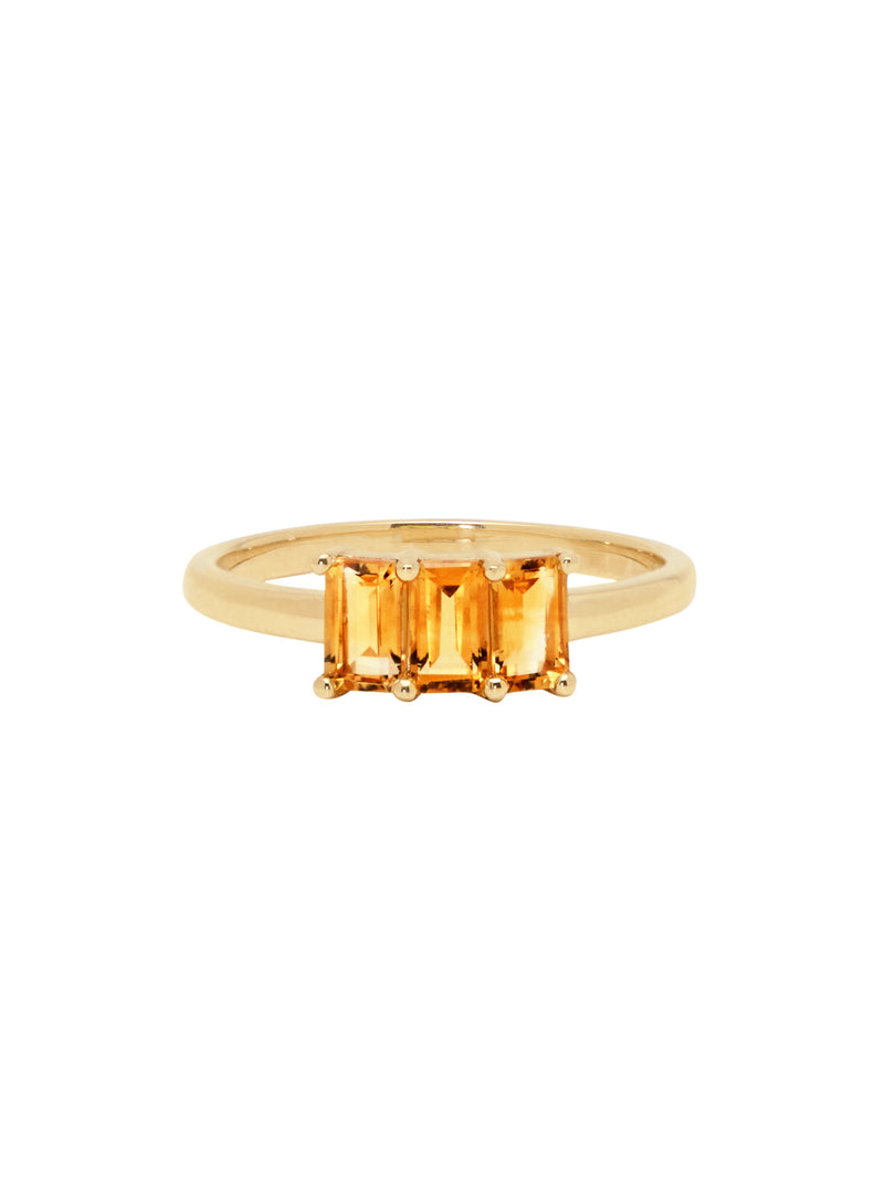 Citrine Triptych Ring