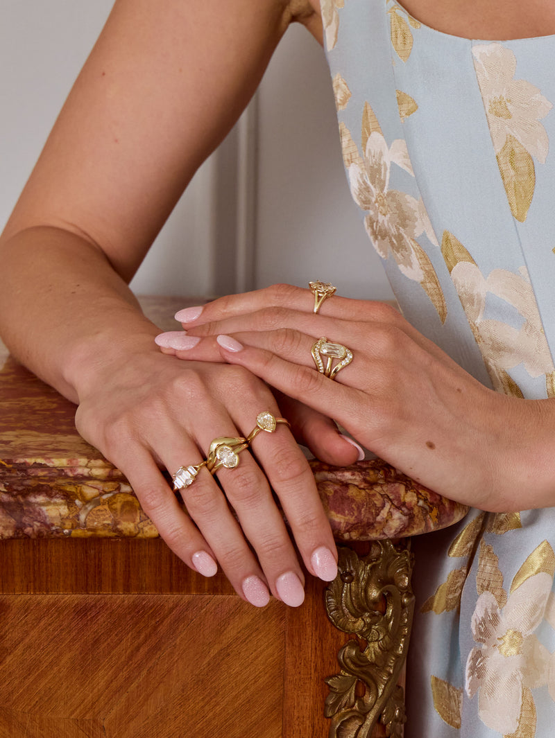 Champagne Diamond Grove Ring