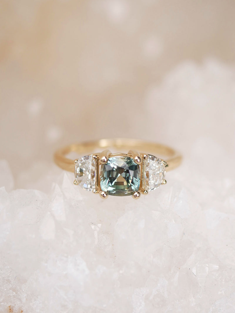 Cushion Bi-Color Sapphire Ring