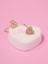 Milgrain Heart Studs