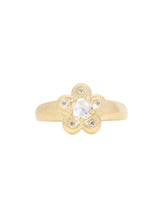 Diamond Flower Pinky Signet