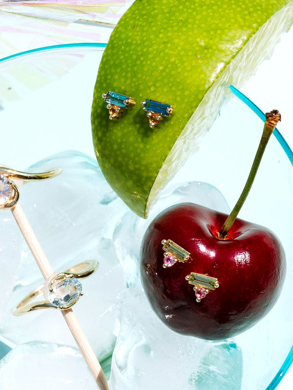 Peridot Baguette Studs