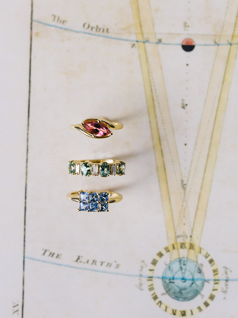 Sapphire & Baguette Ring