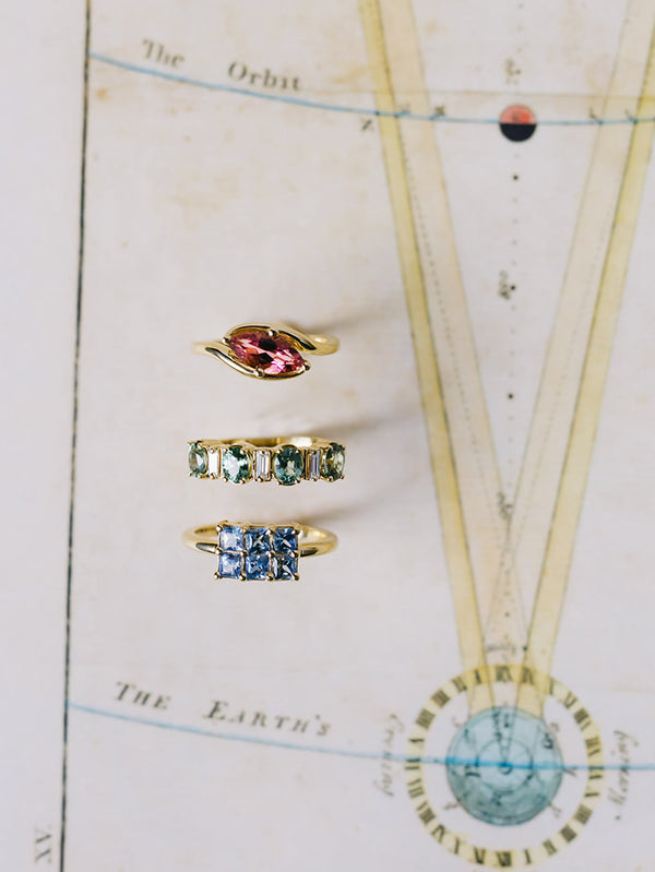 Pink Tourmaline Nautilus Ring