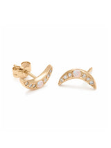 Opal Diamond Mini Moon Studs