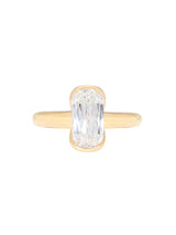 Elongated Cushion Partial Bezel Ring