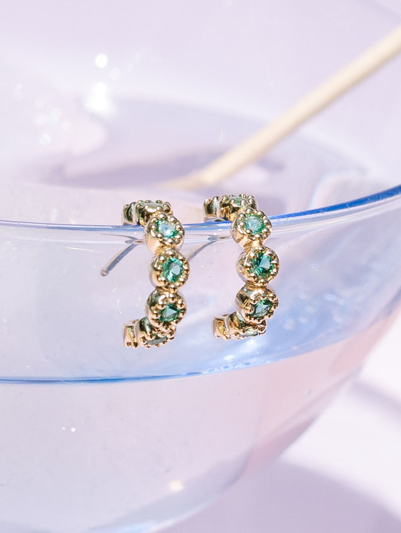 Emerald Rose Hoops