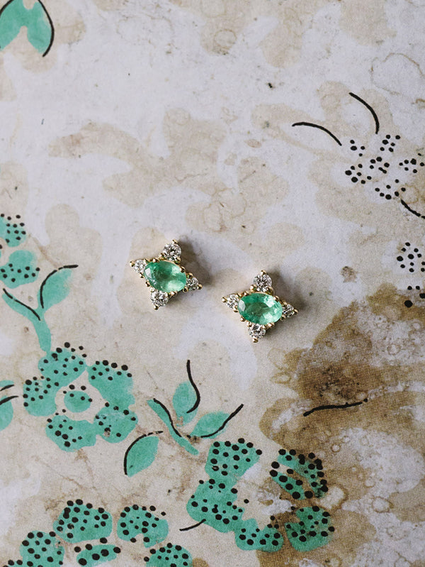Baroque Emerald Studs