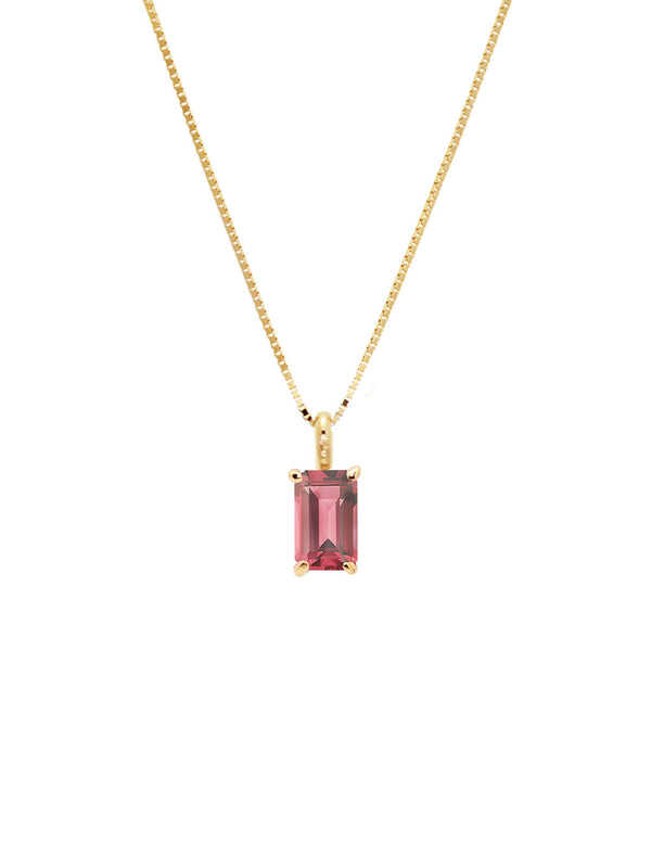 Emerald Cut Garnet Pendant