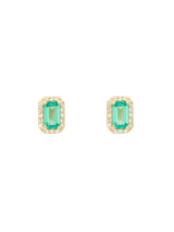 Emerald Halo Studs