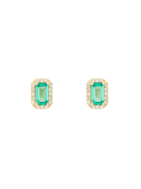 Emerald Halo Studs