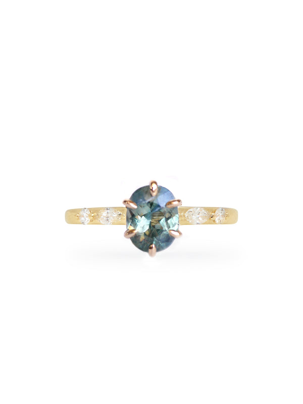 Teal Sapphire Fioré Ring