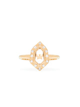 Shield Diamond Halo Ring