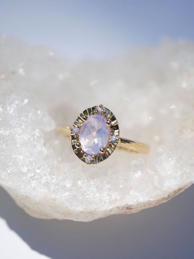 Fluted Lavender Quartz Ring