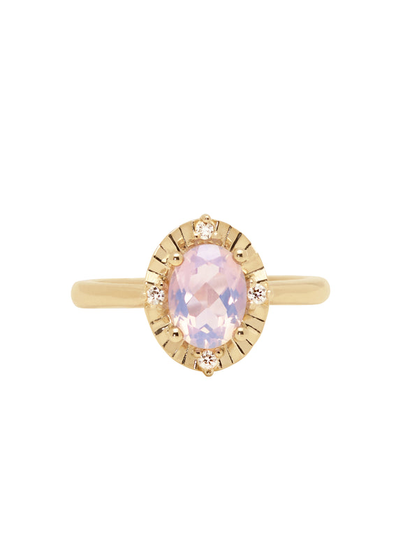 Fluted Lavender Quartz Ring