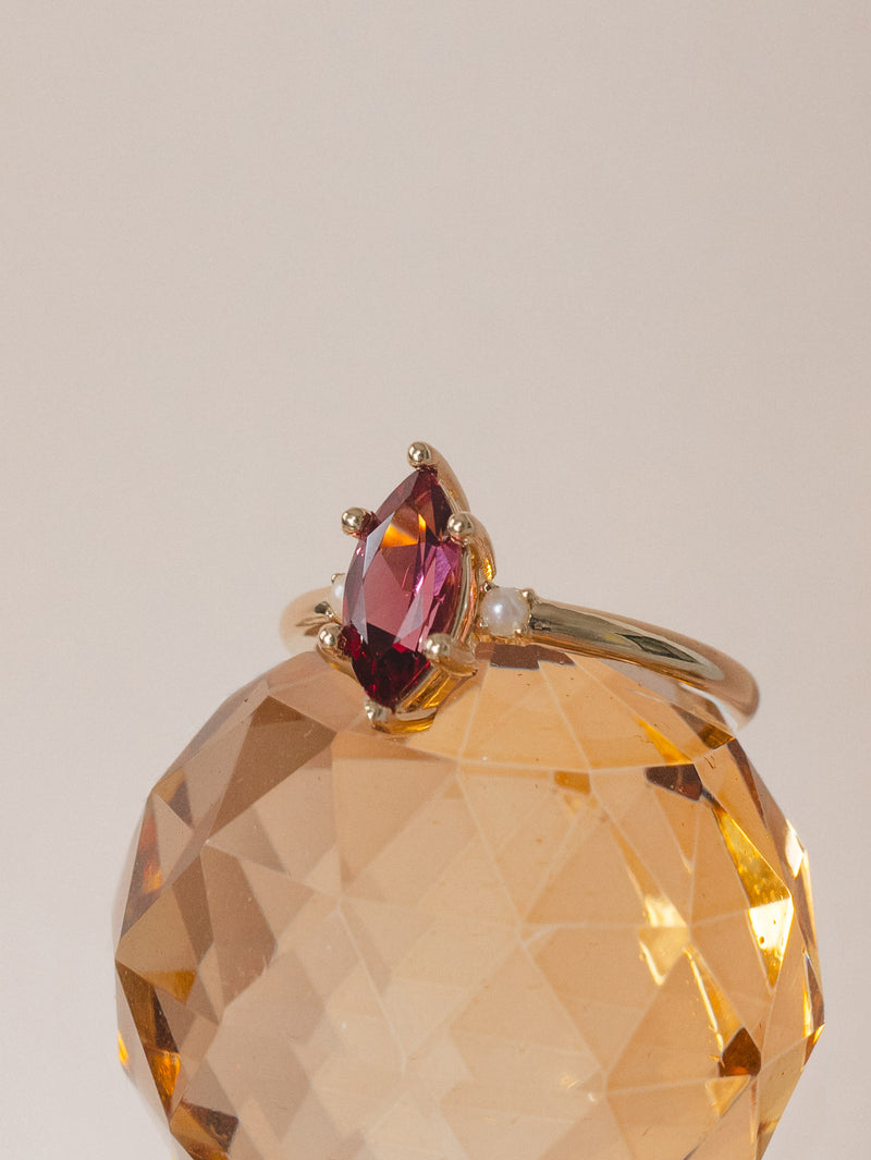 Marquise Garnet Ring